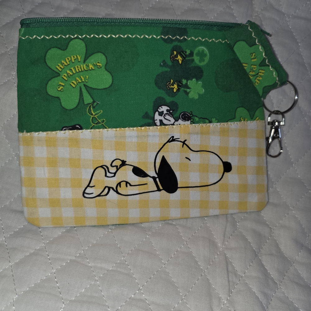 Green and Yellow Snoopy Coin Purse